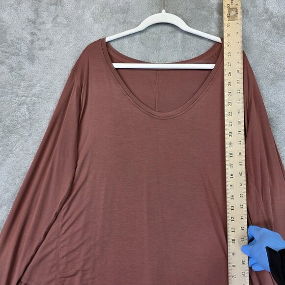 Lululemon Shirt Womens Size XL Brown Long Sleeve Scoop Hem Relaxed Lounge Top - Picture 2 of 7